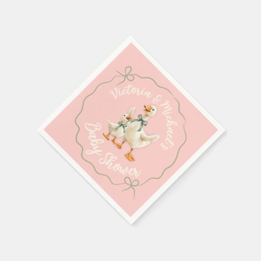 Albern Gingham Bow Babydusche Serviette (Ecke)