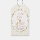 Albern Gingham Duck Danke, Baby Dusche Geschenkanhänger (Vorderseite)