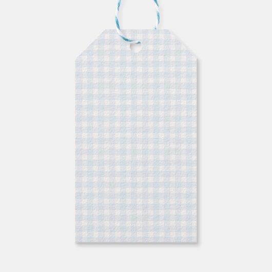 Albern Gingham Duck Danke, Baby Dusche Geschenkanhänger (Rückseite)