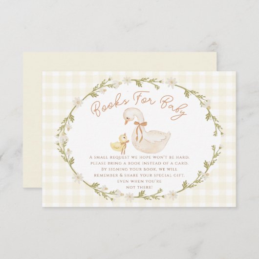 Albern Gingham Duck Gender Neutra Babydusche Begleitkarte (Vorne/Hinten)