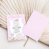 Albern Gingham Girls Babydusche Einladung