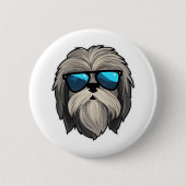 Albern Glasses Lhasa Apso Classic T - Shirt Button (Vorderseite)