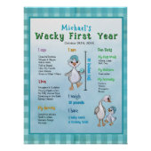 Albern Go First Year Boy's Birthday Meilenstein Bo Poster (Vorderseite)