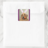 Albern Golden Retriever Hund mit Ostersonnigen Ohr Quadratischer Aufkleber (Tasche)