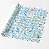 Albern Goose Blue Gingham Birthday Geschenkpapier (Ungerollt)
