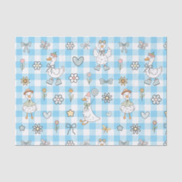 Albern Goose Blue Gingham Birthday Seidenpapier