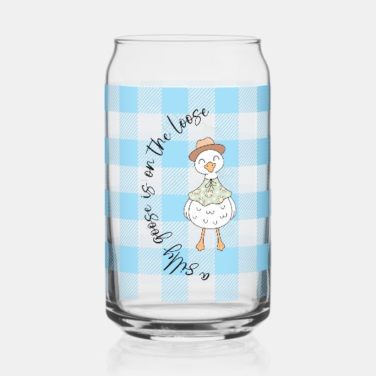 Albern Goose Blue Gingham Dosenglas (Rückseite)