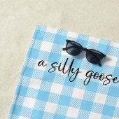 Albern Goose Blue Gingham Strandtuch (Beispiel)