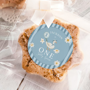 Albern Goose Daisy Boy 1. Geburtstag Party Runder Aufkleber