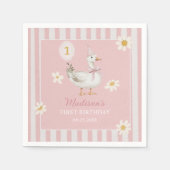 Albern Goose Daisy Girl 1. Geburtstag Party Serviette (Vorderseite)