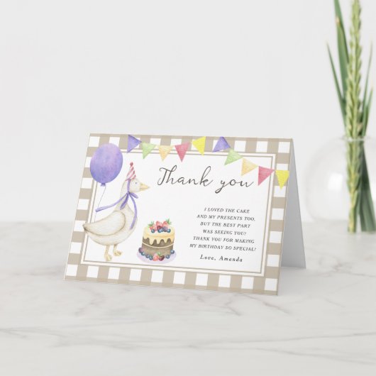 Albern Goose Geburtstagsparty Danke (Vorderseite)