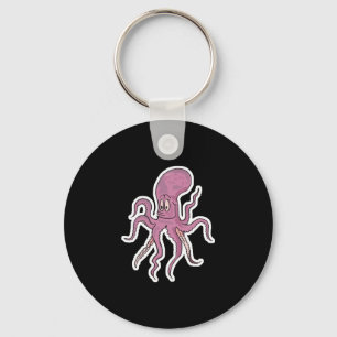 albern grinsender rosa Oktopus Schlüsselanhänger