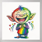Albern Happy Rainbow Elf Imp Poster (Vorne)