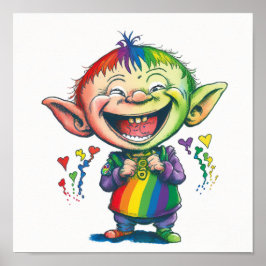 Albern Happy Rainbow Elf Imp Poster
