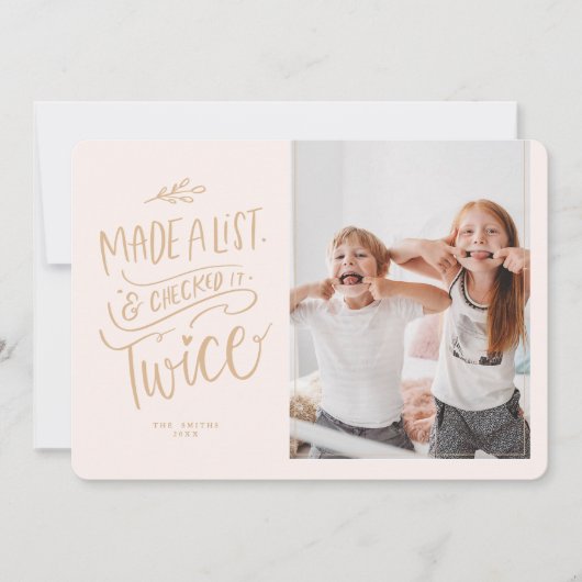 Albern Kids Weihnachts-Fotokarte Eine List Card ge Einladung (Vorderseite)