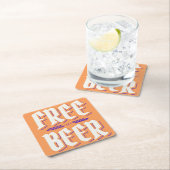 Albern & Kitschy GRATIS BIER Rechteckiger Pappuntersetzer (Vor Ort)