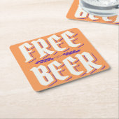 Albern & Kitschy GRATIS BIER Rechteckiger Pappuntersetzer (angewinkelt)