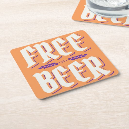 Albern & Kitschy GRATIS BIER Rechteckiger Pappuntersetzer (angewinkelt)