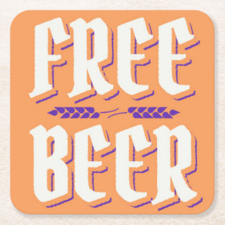 Albern & Kitschy GRATIS BIER Rechteckiger Pappuntersetzer