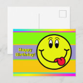 Albern Lächeln Gesicht Emoji Happy Geburtstagskart Postkarte (Vorne/Hinten)