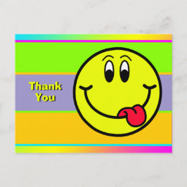 Albern lächelnd Gesicht Emoji Danke Postcard Postkarte