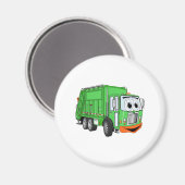 Albern Lächelnder Garbage Truck Cartoon Magnet (Vorderseite/Rückseite)
