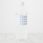 Albern Little Gose Blue Gingham Baby Dusche Wasserflaschenetikett (Rückseite)