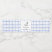 Albern Little Gose Blue Gingham Baby Dusche Wasserflaschenetikett (Einzelnes Label)