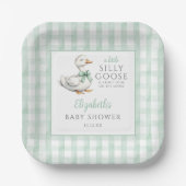 Albern Little Gose Green Gingham Baby Dusche Pappteller (Vorderseite)