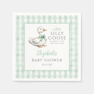 Albern Little Gose Green Gingham Baby Dusche Serviette
