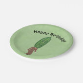 Albern Man Green Pickle Head mit Face Brown Anzug Pappteller (Schrägansicht)