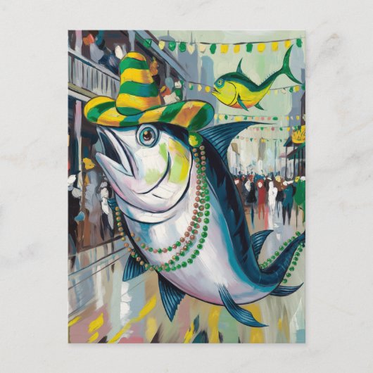 Albern Mardi Gras Fish Postkarte (Vorderseite)