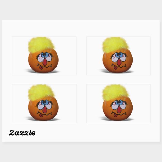 Albern Mini Pumpkin Face Rechteckiger Aufkleber (Blatt)