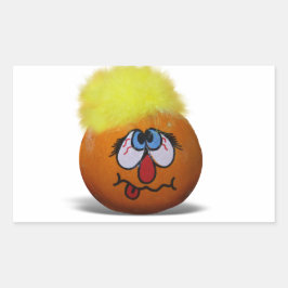 Albern Mini Pumpkin Face Rechteckiger Aufkleber