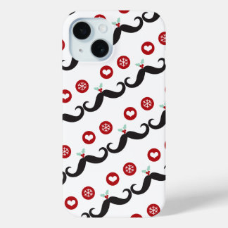 Albern Mustache Funny Face Mistletoe Herzlich Will iPhone 15 Hülle