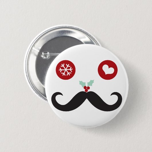 Albern Mustache Niedlich Funny Funny Funny Festida Button (Vorne & Hinten)