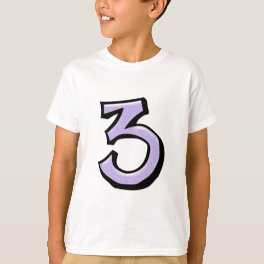 Albern Nummer 3 Lavendel Kinder T - Shirt (Vorderseite)