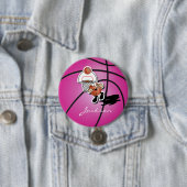 Albern Pink Basketball Typ | PERSONALISIERT Button (Beispiel)