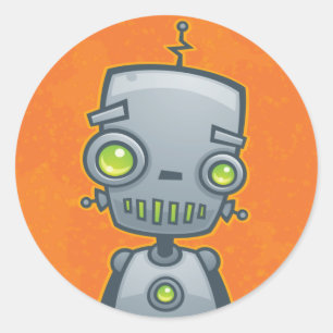 Albern Robot Runder Aufkleber