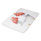 Albern rosa Flamingos im Bad Badematte (Schrägansicht)