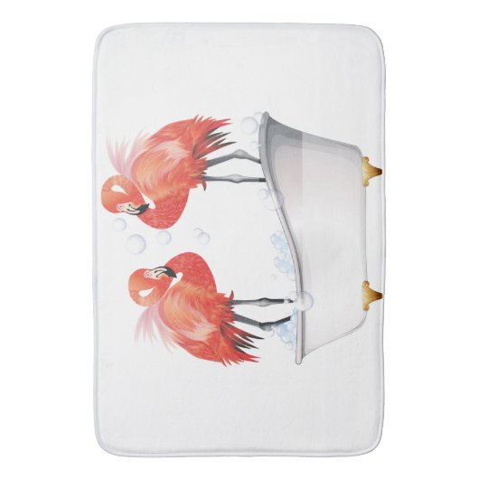 Albern rosa Flamingos im Bad Badematte (Vorderseite Vertikal)