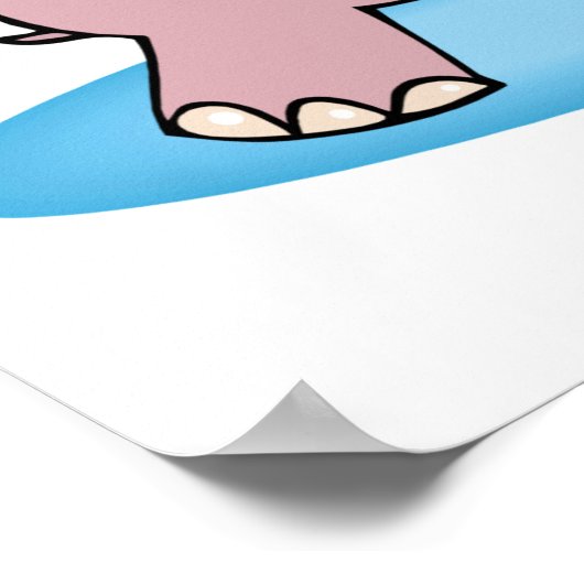 albern rosa Tanzhippo Poster (Ecke)