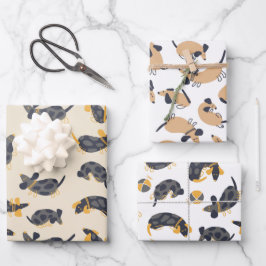 Albern Schlafende Dackel Hunde Geschenkpapier Set