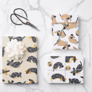 Albern Schlafende Dackel Hunde Geschenkpapier Set