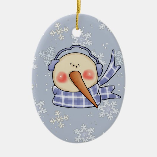 Albern Snowman Keramik Ornament (Vorne)