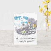 Albern Socken Weihnachtskarte Karte (Gelbe Blume)