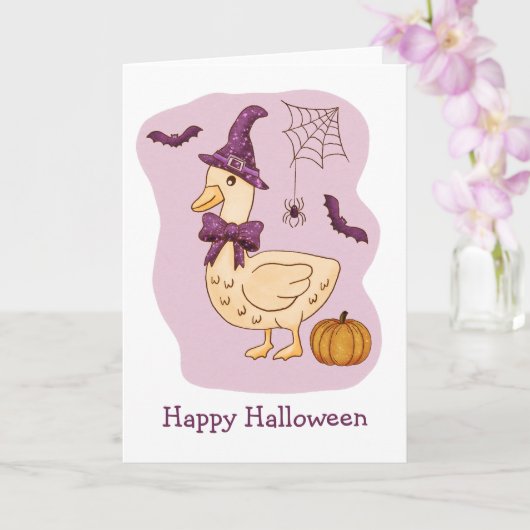 Albern Spooky Gans und Pumpkin Karte (Orchidee)
