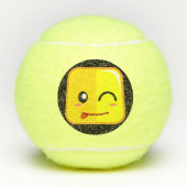 Albern Square Emoji Face hat Spaß beim Sport zu sp Tennisbälle (Vorderseite)