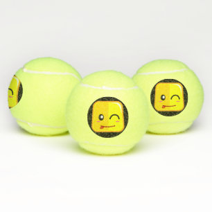 Albern Square Emoji Face hat Spaß beim Sport zu sp Tennisbälle