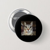 Albern Staring Cat Meme Button (Vorne & Hinten)